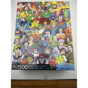DC Comics Original 1500 Piece Jigsaw Puzzle Aquarius Superhero Team‎ Up